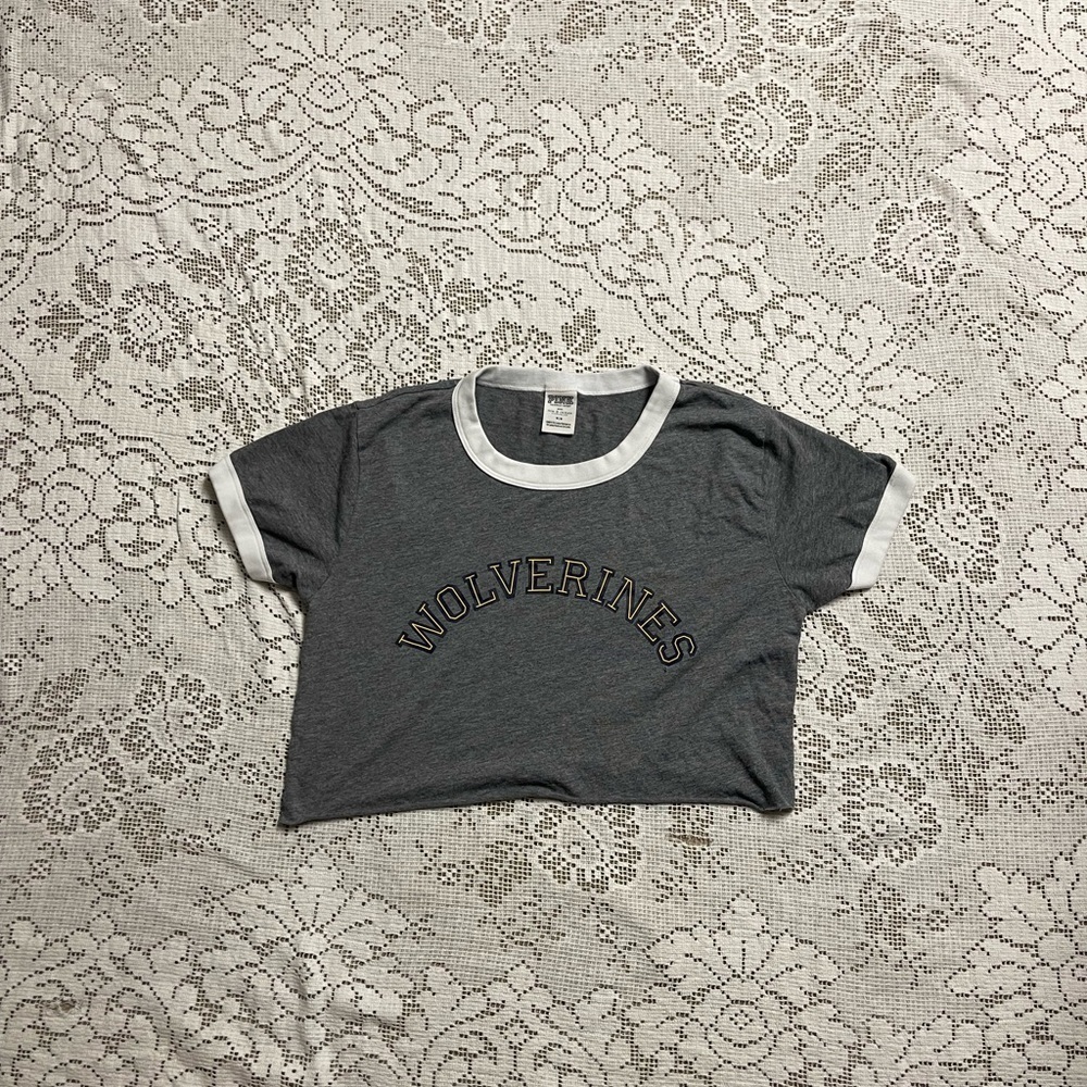 Women’s ringer tee Victoria’s Secret pink wolverine size medium